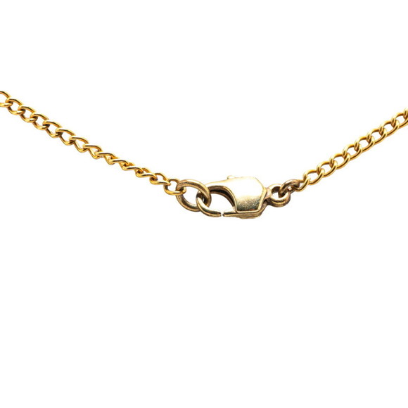 Chanel Coco Mark Heart Motif Rhinestone Necklace, Gold and Pink Plated, Women's - Picture 2 of 4